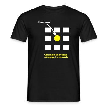 Verändere die Form, verändere die Welt – Bold Design - Männer T-Shirt - Schwarz - Vorne - AI Model Male 178 light (178cm)