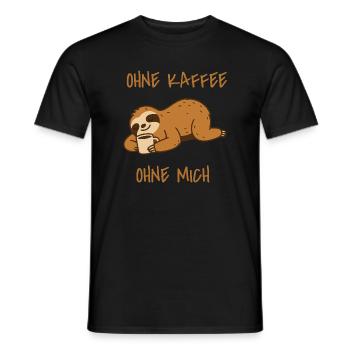 Sloth Without Coffee Without Me - Men's T-Shirt - black - Front - AI Model Male 178 light (178cm)