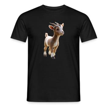 Goat Domestic Goat Capricorn Goat Goat Cute Goats - Men's T-Shirt - black - Front - AI Model Male 178 light (178cm)