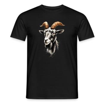 Goat Domestic Goat Capricorn Goat Goat Cute Goats - Men's T-Shirt - black - Front - AI Model Male 178 light (178cm)