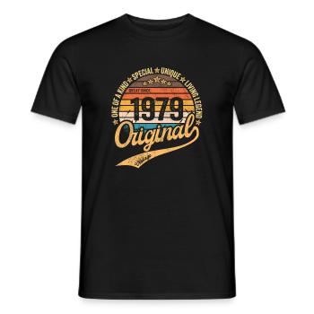 Rétro Vintage né en 1979 Millésime 1979 - T-shirt homme - noir - Devant - AI Model Male 178 light (178cm)
