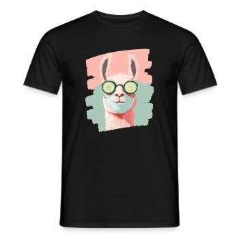 Llama Alpaca Beauty Selfcare Mask - Men's T-Shirt - black - Front - AI Model Male 178 light (178cm)