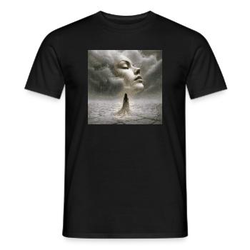 Silent encounter in the storm of thoughts - Men's T-Shirt - black - Front - AI Model Male 178 light (178cm)