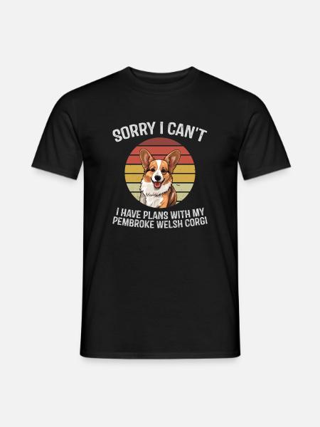 Pembroke Welsh Corgi Apology Design - T-shirt homme - noir