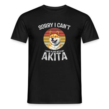 Graphique d’excuses du chien Akita - T-shirt homme - noir - Devant - AI Model Male 178 light (178cm)