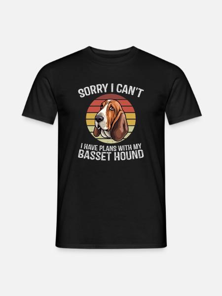 Basset Hound Apology Graphic Tee - Men's T-Shirt - black