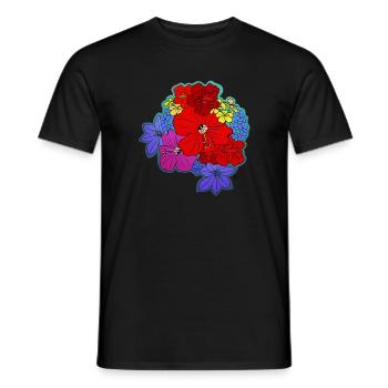Blütenmeer farbig - Männer T-Shirt - Schwarz - Vorne - AI Model Male 178 light (178cm)