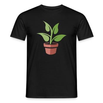 Topfpflanze als Symbol - Cartoon und Comic Natur - Männer T-Shirt - Schwarz - Vorne - AI Model Male 178 light (178cm)