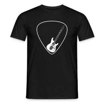 Guitare électrique (forme Strat) pour les fonds sombres - T-shirt homme - noir - Devant - AI Model Male 178 light (178cm)