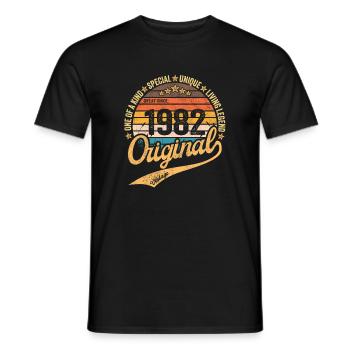 Retro Vintage born in 1982 Vintage 1982 - Men's T-Shirt - black - Front - AI Model Male 178 light (178cm)