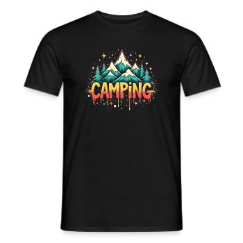 Retro Mountain Camping Lettering - Men's T-Shirt - black - Front - AI Model Male 178 light (178cm)