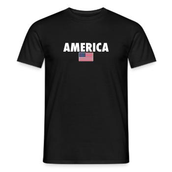 Amérique États-Unis Drapeau américain Amérique - T-shirt homme - noir - Devant - AI Model Male 178 light (178cm)