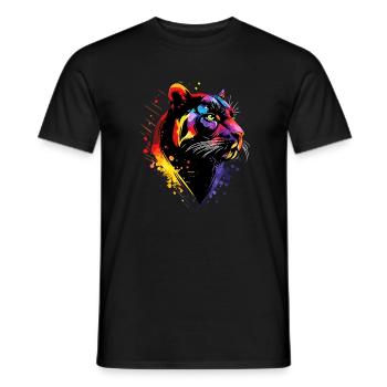 Panther Leopard Raubkatze Süße Großkatze Panter - Männer T-Shirt - Schwarz - Vorne - AI Model Male 178 light (178cm)