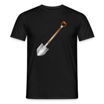 Bêche classique – motif d’outils de jardin et de construction - T-shirt homme - noir - Devant - AI Model Male 178 light (178cm)
