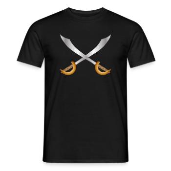 Crossed Pirate Sabres – Classic Adventure Theme - Men's T-Shirt - black - Front - AI Model Male 178 light (178cm)