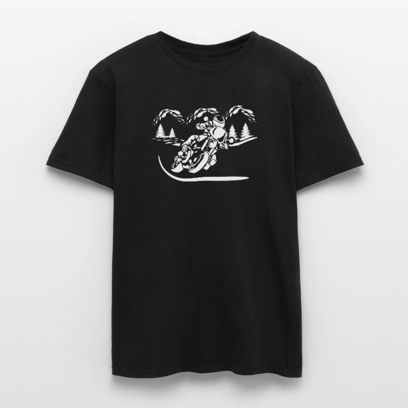 Silhouette de Moto Forêt T-shirt homme