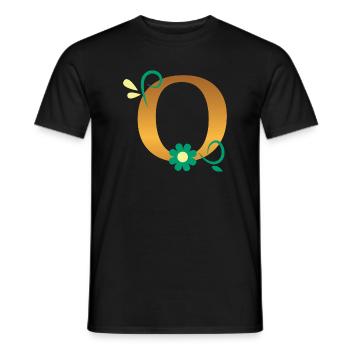 O - Men's T-Shirt - black - Front - AI Model Male 178 light (178cm)