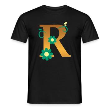 R - Men's T-Shirt - black - Front - AI Model Male 178 light (178cm)
