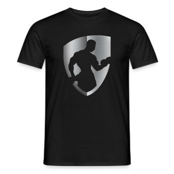 FITNESS silver - Men's T-Shirt - black - Front - AI Model Male 178 light (178cm)