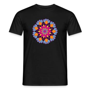 Mandala Yoga Fleur Ornement Inde Yogi Méditation - T-shirt homme - noir - Devant - AI Model Male 178 light (178cm)