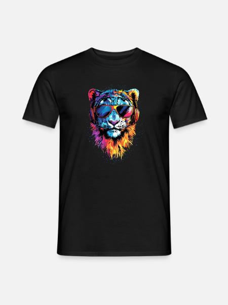 Schneeleopard Panther Raubkatze Großkatze Leopard - Männer T-Shirt - Schwarz