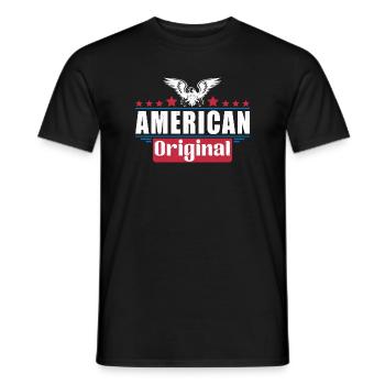 Patriotischer Adler Amerikanische Flagge Design - Männer T-Shirt - Schwarz - Vorne - AI Model Male 178 light (178cm)