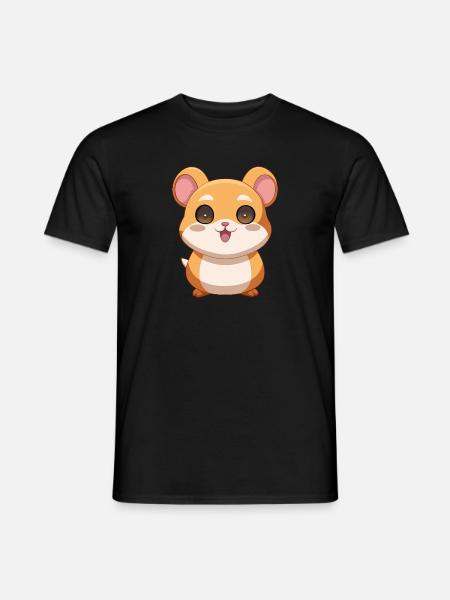 Bébé cochon d’Inde rigolo et curieux - T-shirt homme - noir