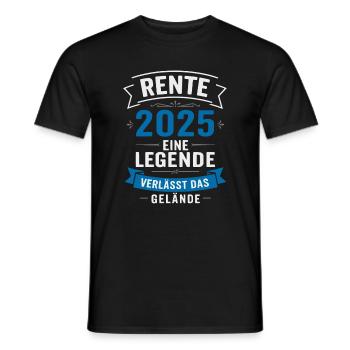 Rente 2025 / EINE LEGENDE VERLÄSST DAS GELÄNDE - Männer T-Shirt - Schwarz - Vorne - AI Model Male 178 light (178cm)