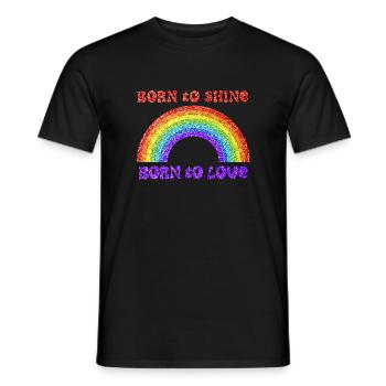 Regenbogen, geboren zu lieben, Stolz, LGBTQ+ - Männer T-Shirt - Schwarz - Vorne - AI Model Male 178 light (178cm)