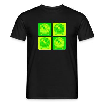 Style de platine vinyle - T-shirt homme - noir - Devant - AI Model Male 178 light (178cm)
