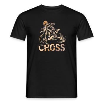 Symbole rétro du motocross - Motards et fans de dirt - T-shirt homme - noir - Devant - AI Model Male 178 light (178cm)