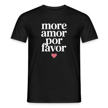 More Amor Por Favor Love Spanish Valentine's Day - Men's T-Shirt - black - Front - AI Model Male 178 light (178cm)