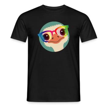 Bouquet with rainbow glasses – Cheeky animal motif - Men's T-Shirt - black - Front - AI Model Male 178 light (178cm)