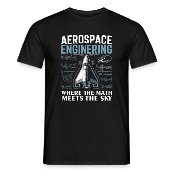 Aerospace Engineering Math Humor Design - Men's T-Shirt - black - Front - AI Model Male 178 light (178cm)