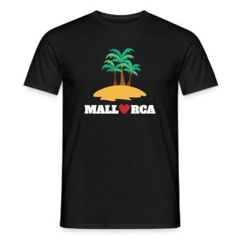 Majorque avec son cœur, ses palmiers et sa plage - T-shirt homme - noir - Devant - AI Model Male 178 light (178cm)