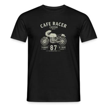 Design de moto vintage café racer - T-shirt homme - noir - Devant - AI Model Male 178 light (178cm)
