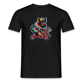 Clown Terrier auf Dreirad - Männer T-Shirt - Schwarz - Vorne - AI Model Male 178 light (178cm)