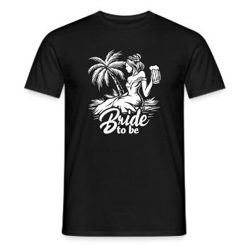 Bachelor party "Bride to be" motif in tropical party style - Men's T-Shirt - black - Front - AI Model Male 178 light (178cm)
