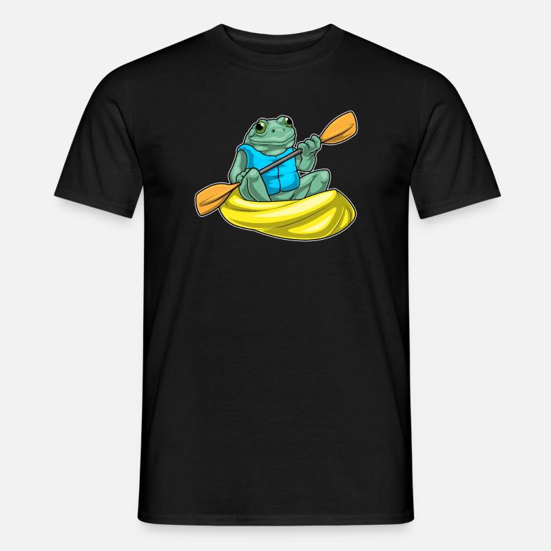 Frosch Kayak Paddel - Männer T-Shirt - Schwarz