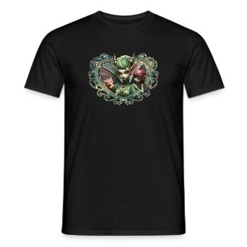 Les trois fées, compagnes du cœur magique - T-shirt homme - noir - Devant - AI Model Male 178 light (178cm)