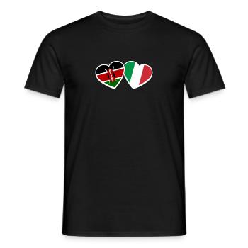 Kenya Italy Heart Love Flag Italians Kenyans - Men's T-Shirt - black - Front - AI Model Male 178 light (178cm)