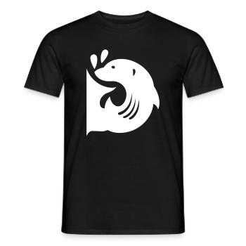 Poisson pingouin | Lettre D | Vectorale - T-shirt homme - noir - Devant - AI Model Male 178 light (178cm)