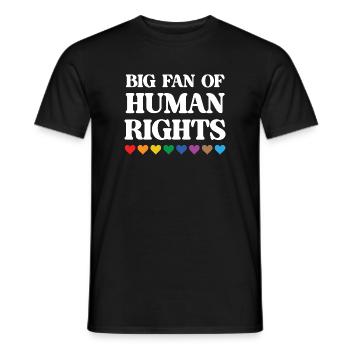 LGBTQ Pride Month - Big Fan of Human Rights - Men's T-Shirt - black - Front - AI Model Male 178 light (178cm)