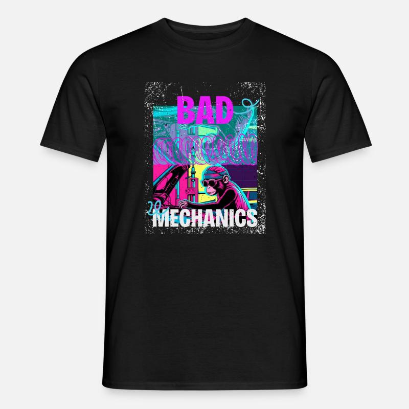 Bad Mechanics – Monkey Garage Style - Men's T-Shirt - black
