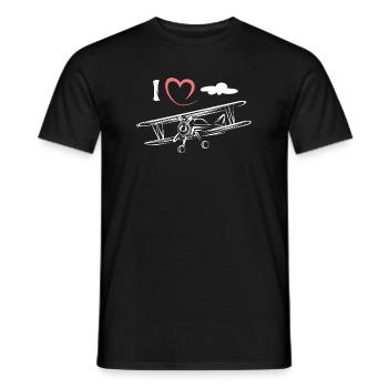 Ich liebe Fliegen - vintage Flugzeug am Himmel - Männer T-Shirt - Schwarz - Vorne - AI Model Male 178 light (178cm)