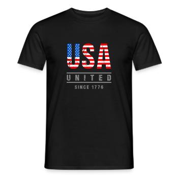 US-Flagge der Vereinigten Staaten seit 1776 - Männer T-Shirt - Schwarz - Vorne - AI Model Male 178 light (178cm)