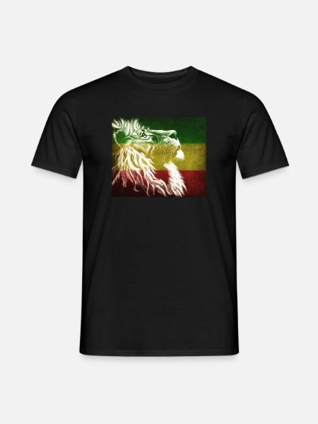 Reggae Lion Flag Art - Men's T-Shirt - black