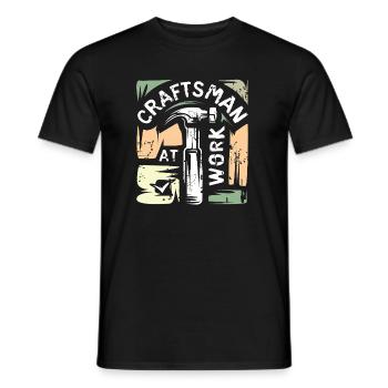 Craftsman vintage logo - Handyman and DIYer - Men's T-Shirt - black - Front - AI Model Male 178 light (178cm)