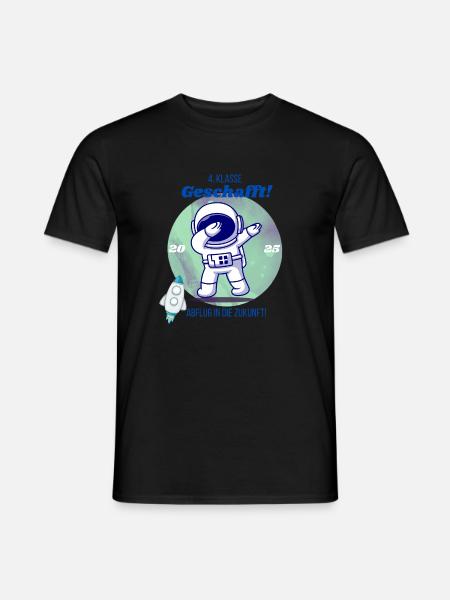 4. Klasse geschafft – Abflug in die Zukunft 2025 - Männer T-Shirt - Schwarz
