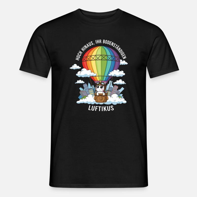 Luftikus-Einhorn - Männer T-Shirt - Schwarz